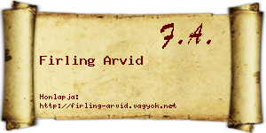 Firling Arvid névjegykártya